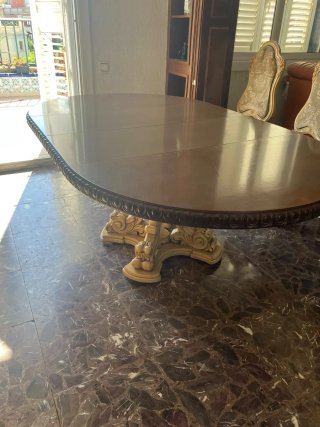 Mesa Comedor Extensible Barroco Beige/Marrón