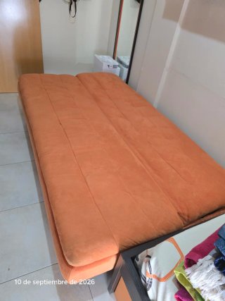 Sofá Cama Acero Inoxidable Naranja