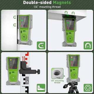 NIVEL LASER VERDE 360° 2 BATERÍAS Y DETECTOR NUEVO