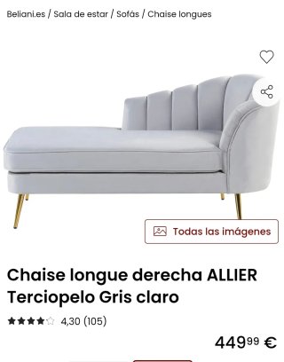 Diván de terciopelo verde con patas doradas