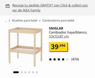 Cuna IKEA madera + cambiador