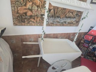 Carrito para eventos de madera blanco