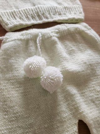 Conjunto punto bebé verde lima
