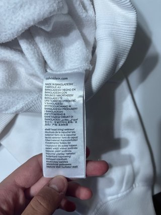 Felpa Calvin Klein Jeans con cappuccio bianca