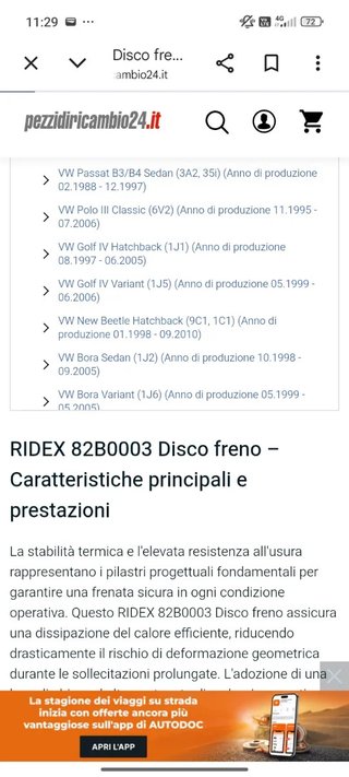 Coppia Dischi Freno RIDEX Posteriore