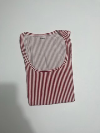 Canottiera Tezenis a righe rosse e bianche