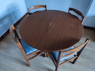 Mesa comedor extensible de madera maciza +6 sillas