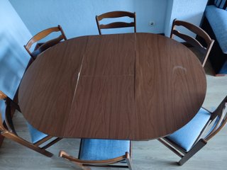 Mesa comedor extensible de madera maciza +6 sillas