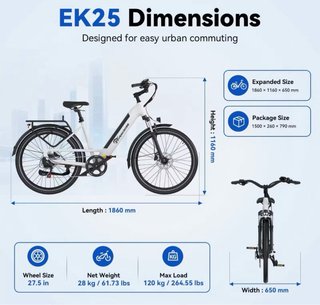 Bicicleta Eléctrica EVERCROSS EK25 27.5