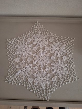 Centrino uncinetto bianco cotone vintage