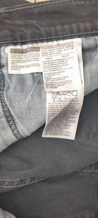 Levis Washed Black Charcoal Denim Jeans W30 L32