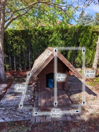 Caseta para perro de madera