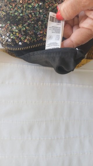Bolso de lentejuelas dorado y multicolor