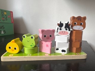 Puzzle de madera animales granja preescolar