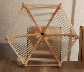 Lámpara de techo artesanal madera y cuerda
