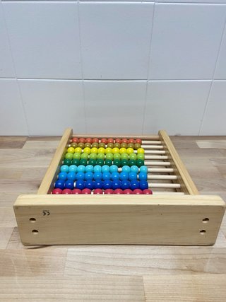 Ábaco de madera multicolor