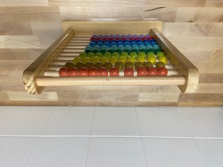 Ábaco de madera multicolor