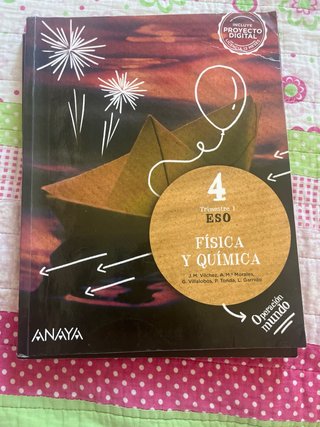 libro de texto de fisica y quimica 4 de la ESO