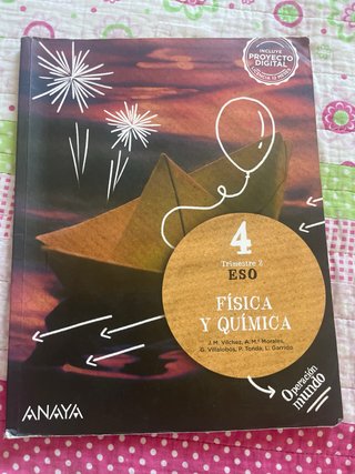libro de texto de fisica y quimica 4 de la ESO