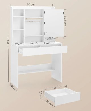 Tocador blanco con espejo LED