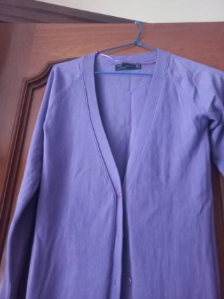 Chaqueta larga morada