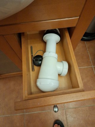 Mueble de baño madera y cristal