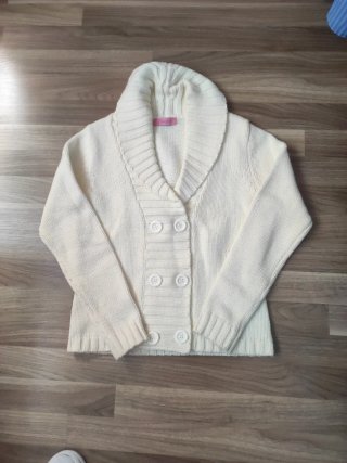 Chaqueta lana y acrílico beige