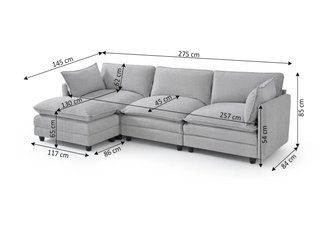 OFERTA SOFA CHAISELONGUE DE 3 PLAZAS CON PUFF