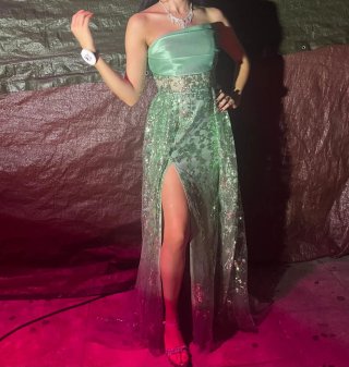 Vestido verde elegante talla XS Negociable