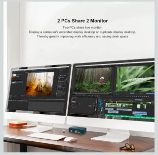KVM STK-S7210P2  Switch Dual Monitor 4K 30Hz