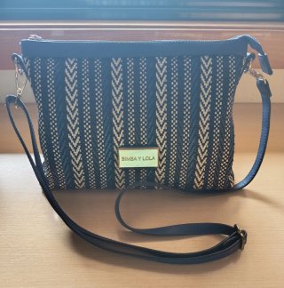 Bolso bandolera BIMBA Y LOLA beige y azul
