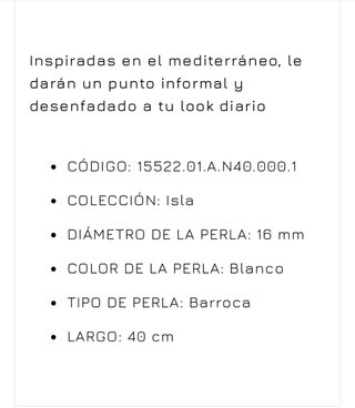 Majorica collar perla barroca con cuero trenzado