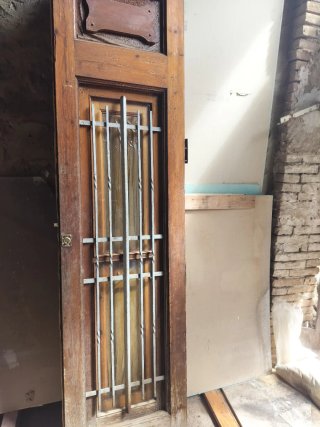 Puertas antiguas madera con rejas 60/224 cm