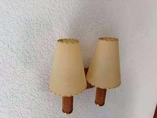 2 Apliques Bambú Pergamino Dobles
