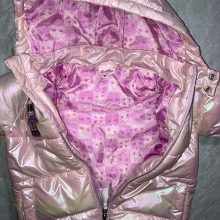 Cappotto bambina rosa iridescente 116cm