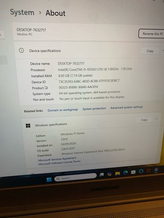 Medion Akoya Notebook Intel i5 1035 ssd