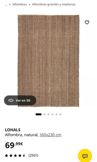 Alfombra de yute beige y marrón