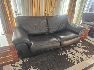 Sofá y sillón de piel auténtica
