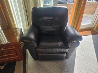 Sofá y sillón de piel auténtica