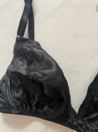 Reggiseno nero in seta vintage tg 1