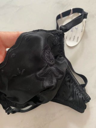 Reggiseno nero in seta vintage tg 1