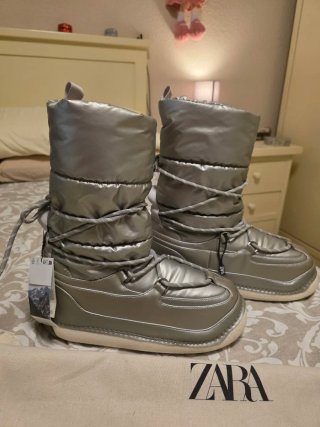 Botas Zara efecto metalizado repelente agua