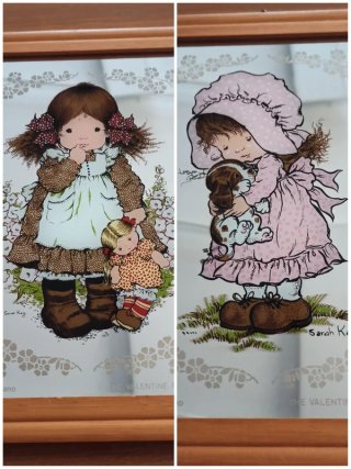 Coppia Quadri Specchio Vintage Sarah Kay 29x24