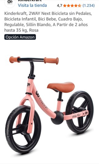 Bicicleta de equilibrio Kinderkraft rosa