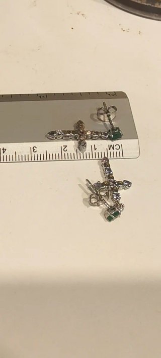 Pendientes Plata 925 Cruz Colgante