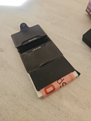 Cartera Doble Cápsula Seguridad Marrón/Plata