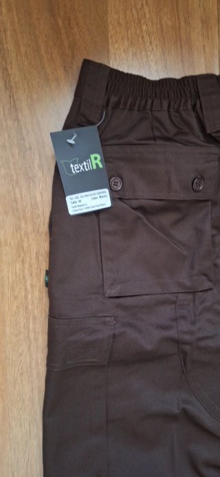 Pantalón Cargo Textil-R Multibolsillos Marrón Tall