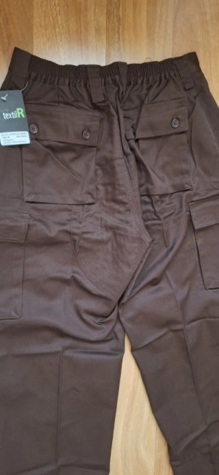 Pantalón Cargo Textil-R Multibolsillos Marrón Tall