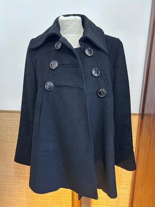 Chaquetón negro doble abotonadura