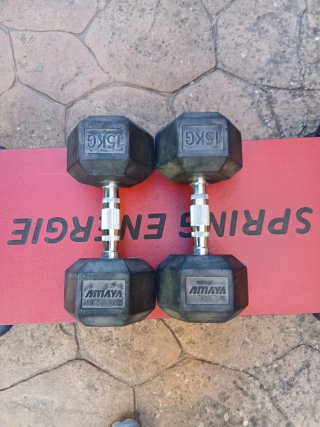 Mancuernas hexagonales 15kg (2 unidades)